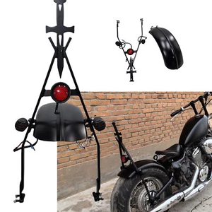 Soporte guardabarros trasero negro con luz para Honda Steed VLX400 600 - Imagen 1 de 11