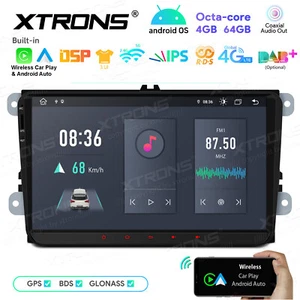 DSP 4G 9" Car GPS Stereo Radio For VW Skoda Seat Android 14 8Core 64GB Head Unit - Picture 1 of 18