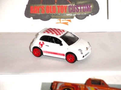 HOT WHEELS  CUSTOM 2013 Fait Abarth  CUSTOM PAINT& DECALS / Real Riders - Image 1 of 3