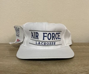 90s Air Force Falcons Lacrosse The Game Split Bar Snapback Hat White - Picture 1 of 11