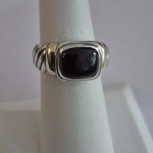 David Yurman Sterlingsilber 14k Ring edler schwarzer Onyx Stein Größe 6 - Bild 1 von 13