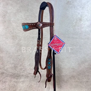 Reinsman Bling Roughed Out Leather Headstall - Picture 1 of 1