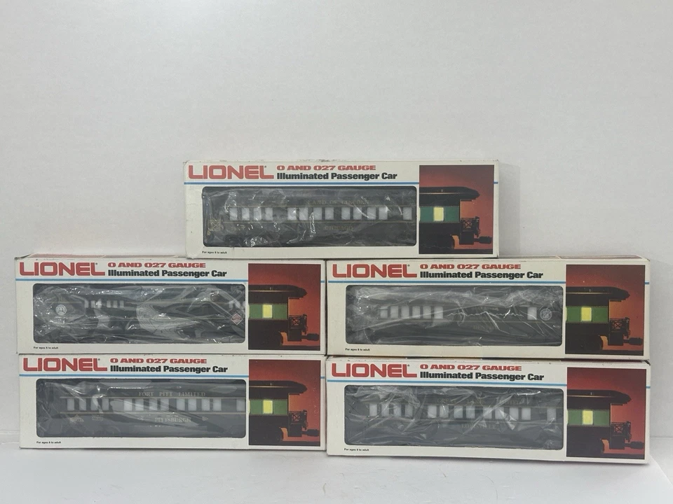 5 Lionel O Gauge TCA ILLUMINATED Cars 0511, 7212, 7205, 7206, 9544 New (read) - Image 1 of 2