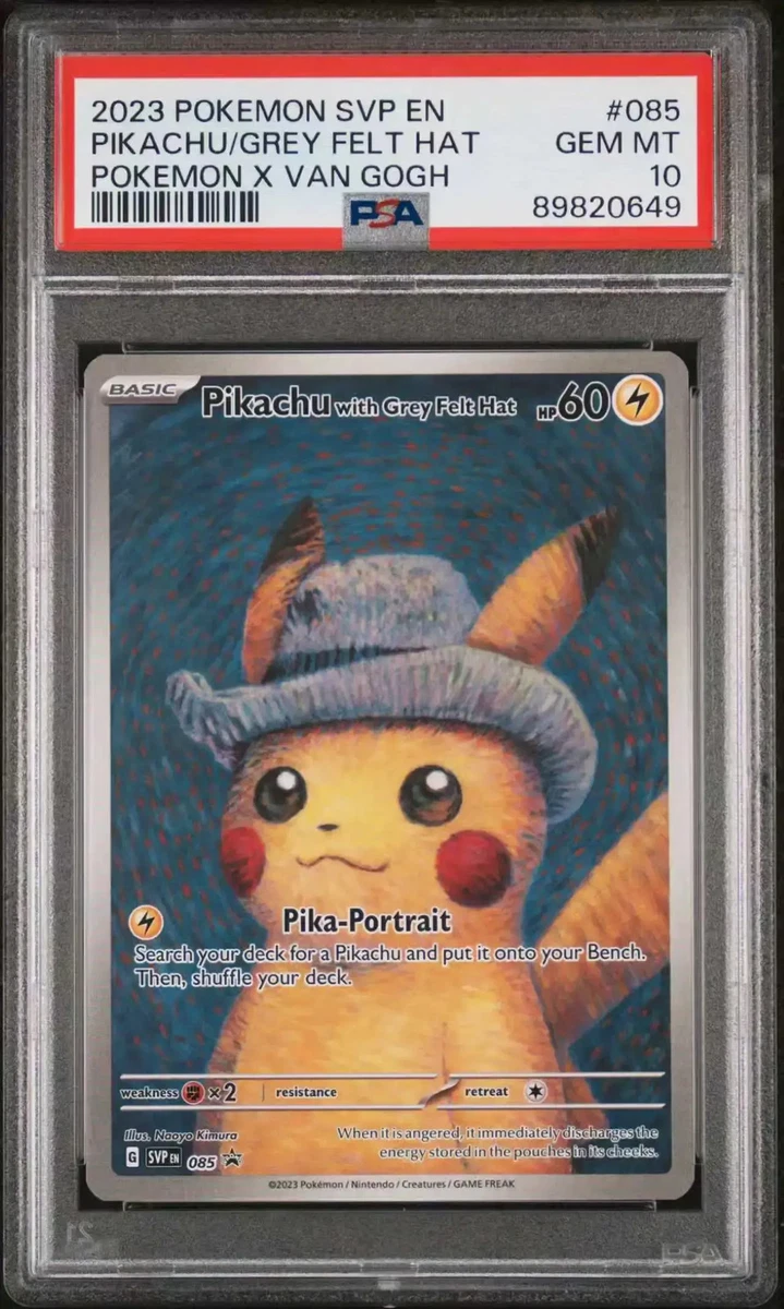 Pikachu with Gray Felt Hat ゴッホピカチュウ PSA 10 GEM MINT Pikachu With Grey Felt Hat 085 Promo Card Pokemon