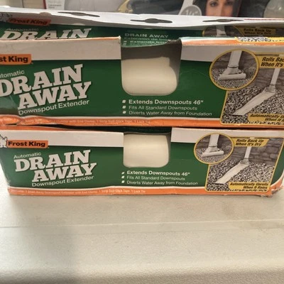 2X Frost King Drain Away DE46WH White Automatic Downspout Extender Extension - Image 1 of 4