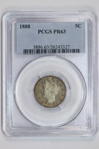 1888 PROOF LIBERTY V NICKEL PCGS PR63 - Picture 1 of 2