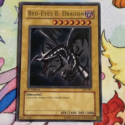 MP$ Yugioh Red-Eyes Black Dragon SDJ-001 1st Edition Holo Rare Yu-Gi-Oh! - Image 1 of 4