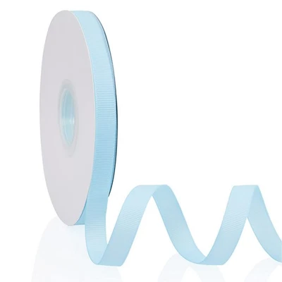 Cinta de grosgrain doble cara color liso azul bebé 3/8 X 50 yardas para regalos... Foto 1 de 4