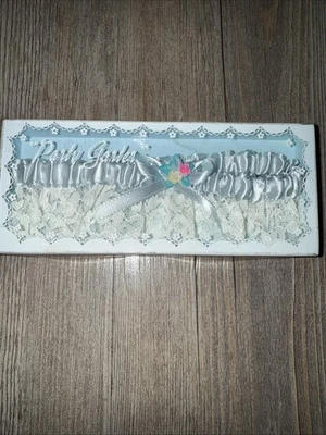 Vintage Something blue & Lace wedding day bridal garter belt New Made In Boston - Image 1 of 4