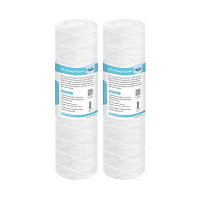 2er Pack 10x2,5" 5 Mikron Schnur gewickelt Sediment Wasserfilter Ganzes Haus RO System - Bild 1 von 4
