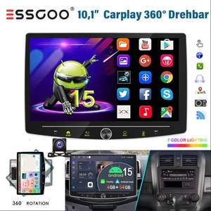 4+64GB Kam Android15 Apple Carplay Autoradio 1DIN GPS Navi BT Drehbar Bildschirm - Bild 1 von 16