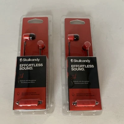 Skullcandy Jib Wired Earbuds LOT OF 2 With Microphone & Remote Red & Black - Image 1 of 4