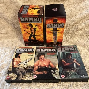 Rambo The Trilogy VHS Boxset. Rambo First Blood 1-3. Very Good Used Condition  - Picture 1 of 17