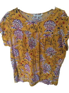Next ladies size 14 petite short sleeved multi-coloured top - Picture 1 of 3