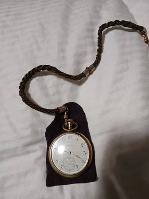 Reloj Bolsillo Vintage Elgin Relleno de Oro Amarillo Cara Abierta Cuerda Manual Foto 1 de 2