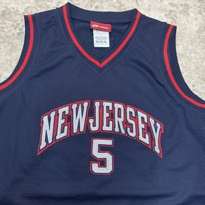 Reebok New Jersey abito basket maglia senza maniche blu navy rosso orlo M - Foto 1 di 5
