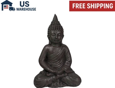 Northlight 17,5" cinza escuro meditando Buda decoração de estátua de jardim ao ar livre - Imagem 1 de 4