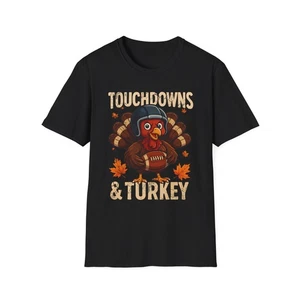 Thanksgiving Fußball T-Shirt, Touchdowns & Türkei Tee, Spaß Urlaub [...] - Bild 1 von 45