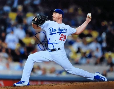 Foto autografiada firmada por Scott Kazmir 11X14 de los Dodgers de Los Ángeles lanzamiento en casa con certificado de autenticidad Foto 1 de 2