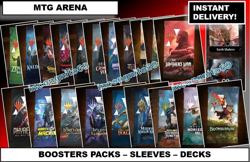 MTG ARENA CODE CARD MAGIC PACK DUSKMOURN BLOOMBURROW OUTLAWS MANOR PRERELEASE - Image 1 of 4