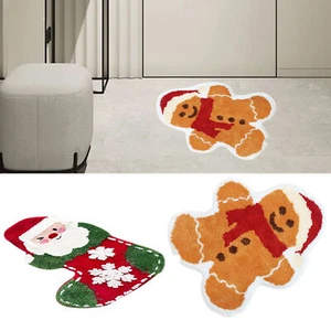 Christmas Doormat Nonslip Seasonal Bedroom Rug Kitchen Carpet Gingerbread Man - Picture 1 of 8