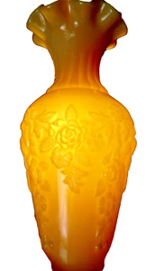 Antique Art Nouveau Portieux Valleysthal Opaline Rose Cascade Vase Catalog Piece - Bild 1 von 17