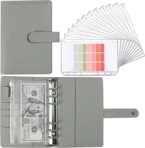 Money Saving Binder, Savings Challenges Book with for Cash Envelopes, 12Pcs Zipp - Picture 1 of 12