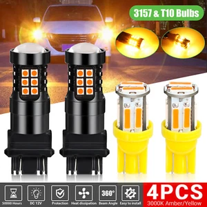 4x Amber LED Turn Signal Light + Side Marker Bulb For Chevy Silverado 1500 Tahoe - Picture 1 of 12