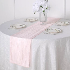 Corredores de mesa arrugados Blush Rose Tafetán Accord 30 cm x 274 cm o 12" x 108" - Imagen 1 de 2