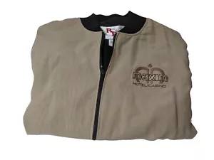 Rompevientos Maxim Hotel Casino Talla L Royal Pacific Tostado Negro 1980 De colección - Imagen 1 de 6