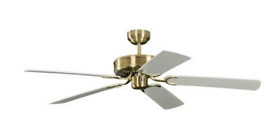 Ceiling Fan Without Light Flat Potkuri Brass White Rattan Living Room Fan - Image 1 of 2