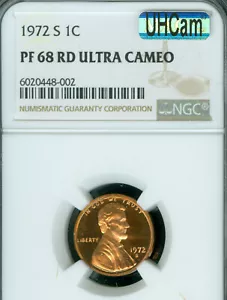 1972 S LINCOLN CENT NGC MAC PF68 UCAM MAC UHCam * SPOTLESS . - Bild 1 von 2