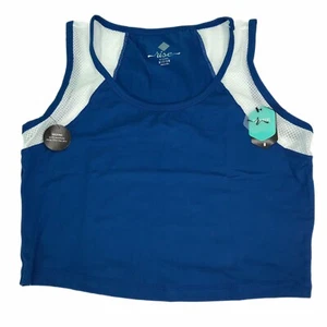 Camiseta sin mangas corta para mujer mediana Lularoe camiseta de entrenamiento azul blanco malla ejercicio físico - Imagen 1 de 9
