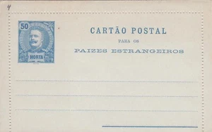 HORTA / AZORES  D. CARLOS I 50 REIS  STATIONERY - Picture 1 of 1