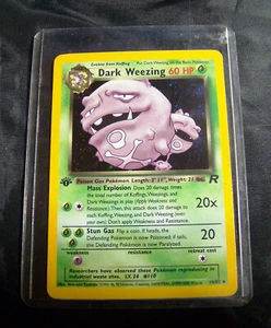 DARK WEEZING Pokemon Card - WOTC - 1st Edition - Team Rocket - 14/82 HOLO - NM - Picture 1 of 6