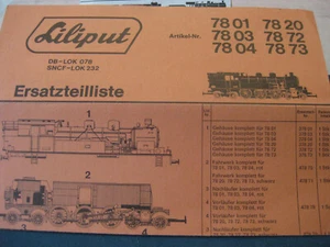 LILIPUT 7820 7872, 7873 Original Betriebsanleitung/Ersatzteilliste 232 SNCF NEU - Bild 1 von 2