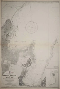 Chart "Lambton Harbour and Evans Bay" (Wellington-New Zealand) U.K.Admiralty1951 - Picture 1 of 13