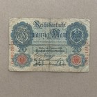 Ww1 German 20 Mark Banknote Germany 1914 Wwi Currency Berlin Paper Money World