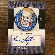 Brian Leetch NY Rangers Rare 2010 O-Pee-Chee Premier Auto Stitchings # 25 of 25