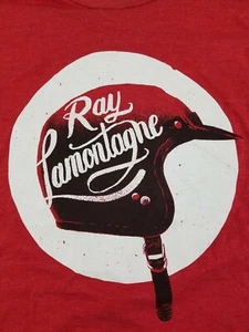 Ray Lamontagne Concert T Shirt Motorcycle  Red Next Level Apparel Rayon Nwot - Picture 1 of 9