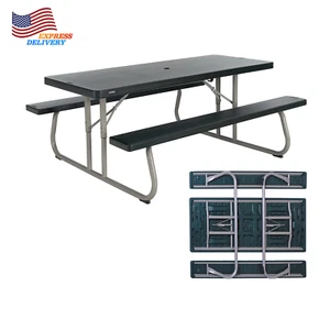 6 Foot Folding Polyethylene Picnic Table 60105 - Picture 1 of 14