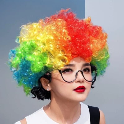 Peluca emo peinado peluca payaso aficionados al fútbol peluca aficionados al baloncesto peluca payaso Foto 1 de 4