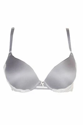 Sujetador de encaje geométrico Heidi by Heidi Klum Super Boost Heather Mist plateado peonía 32B Foto 1 de 2