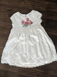 NWOT Size 6 Little Angels Girl Embroidered White Lace Dress Floral Easter - Picture 1 of 4