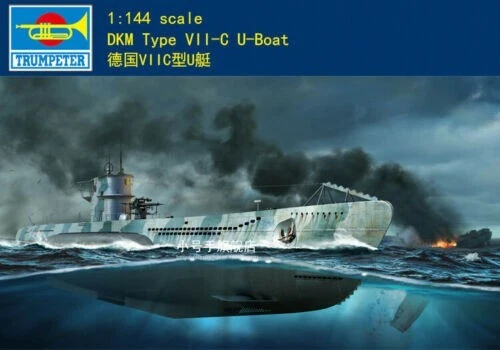 Trumpeter 05912 DKM Sottomarino Type VII-C U-Boat Model Kit 1/144 - Immagine 1 di 1