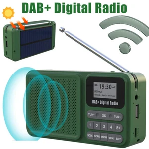 Portable DAB DAB+ Digital Radio FM Rechargeable Bluetooth Music Player LCD UK - Picture 1 of 12
