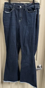 Judy Blue Flare Jeans High Rise Raw Hem Distressed Women's Size 15/32 Pre-owned - Picture 1 of 4