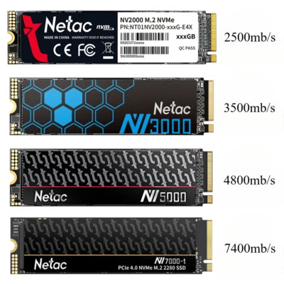 Netac 4TB 2TB 1TB 500GB M.2 PCIe SSD 2280 NVMe Internal Solid State Drive lot - Image 1 of 4