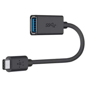 Belkin F2CU036BTBLK 3.0 USB-C to USB-A Adapter - 5" USB Data Transfer Cable - Picture 1 of 2