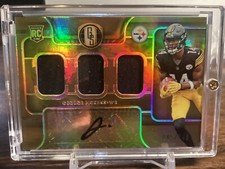 George Pickens Rookie Autographed Triple Patch Football Card.    045/149